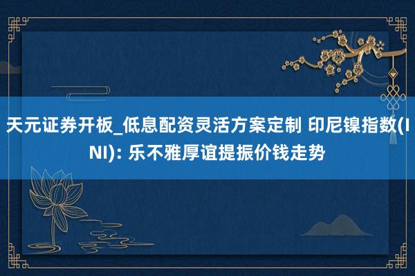 天元证券开板_低息配资灵活方案定制 印尼镍指数(INI): 乐不雅厚谊提振价钱走势