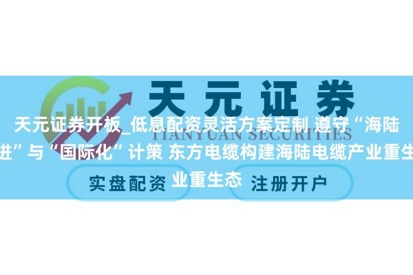 天元证券开板_低息配资灵活方案定制 遵守“海陆并进”与“国际化”计策 东方电缆构建海陆电缆产业重生态